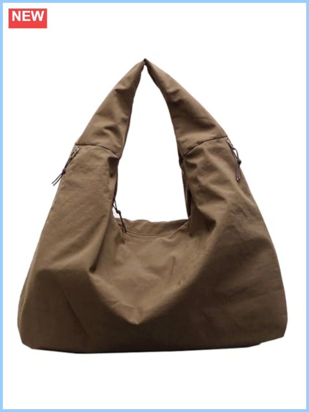 Slouchy Nylon Tote Bag Large Multi Pocket Shoulder Handbag Travel Gym Casual